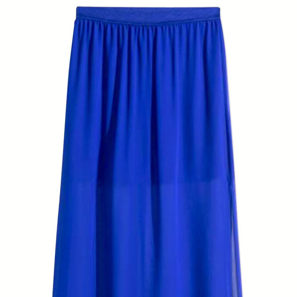 Chiffon Long Skirt H&M Size Small Women’s Blue Skirt See Through bottom
